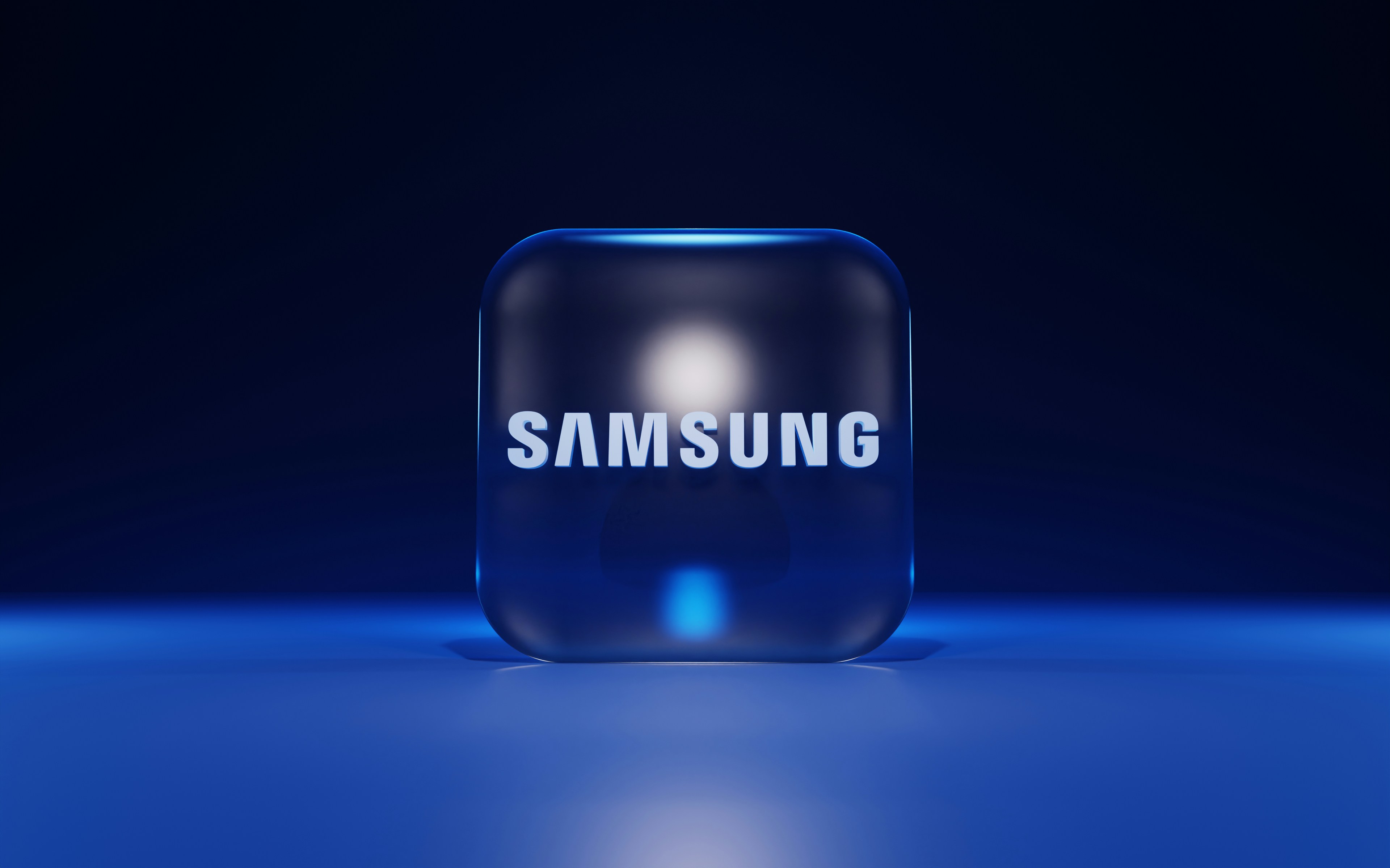 a blue cube with a white logo