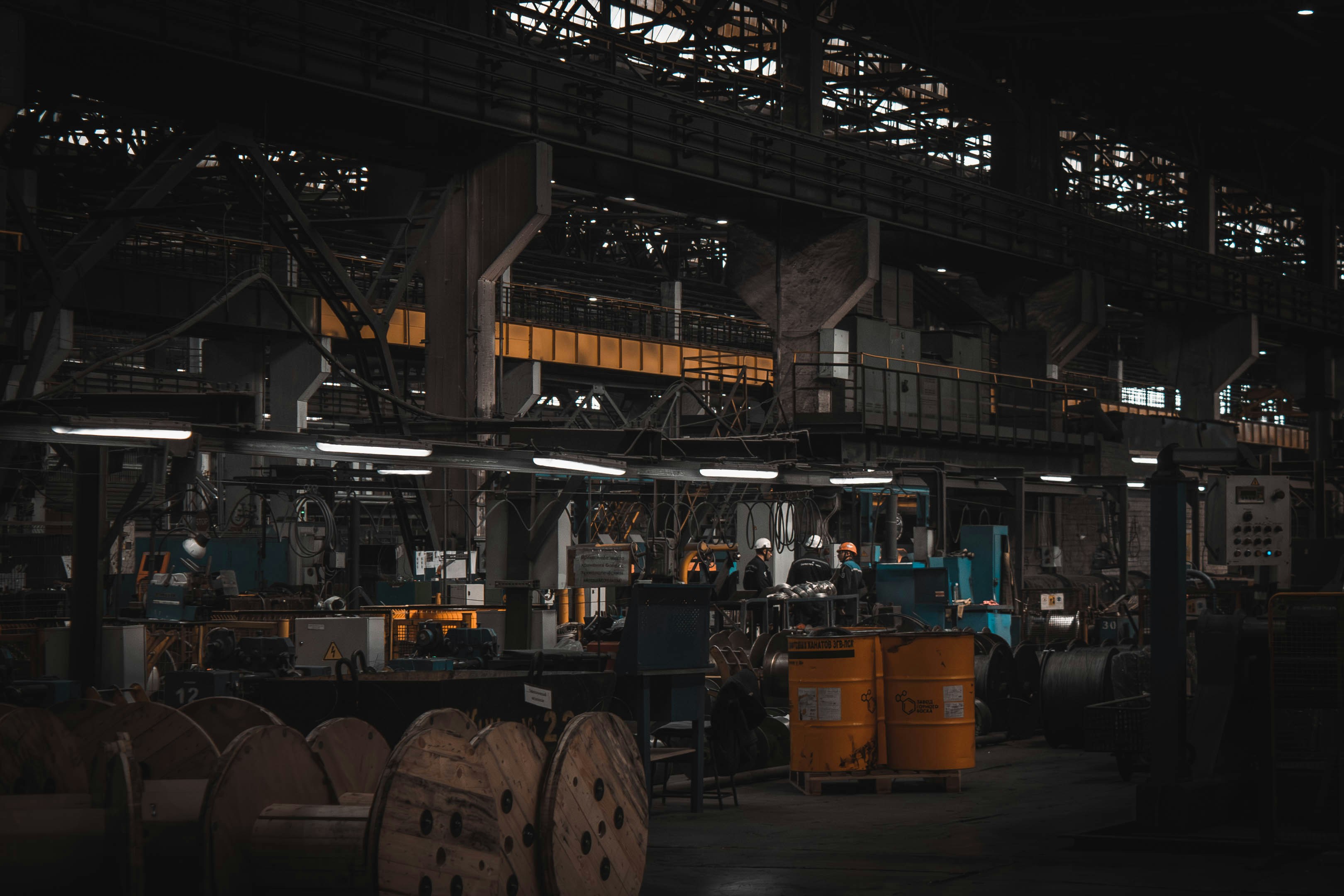 A factory filled with lots of machines and machinery