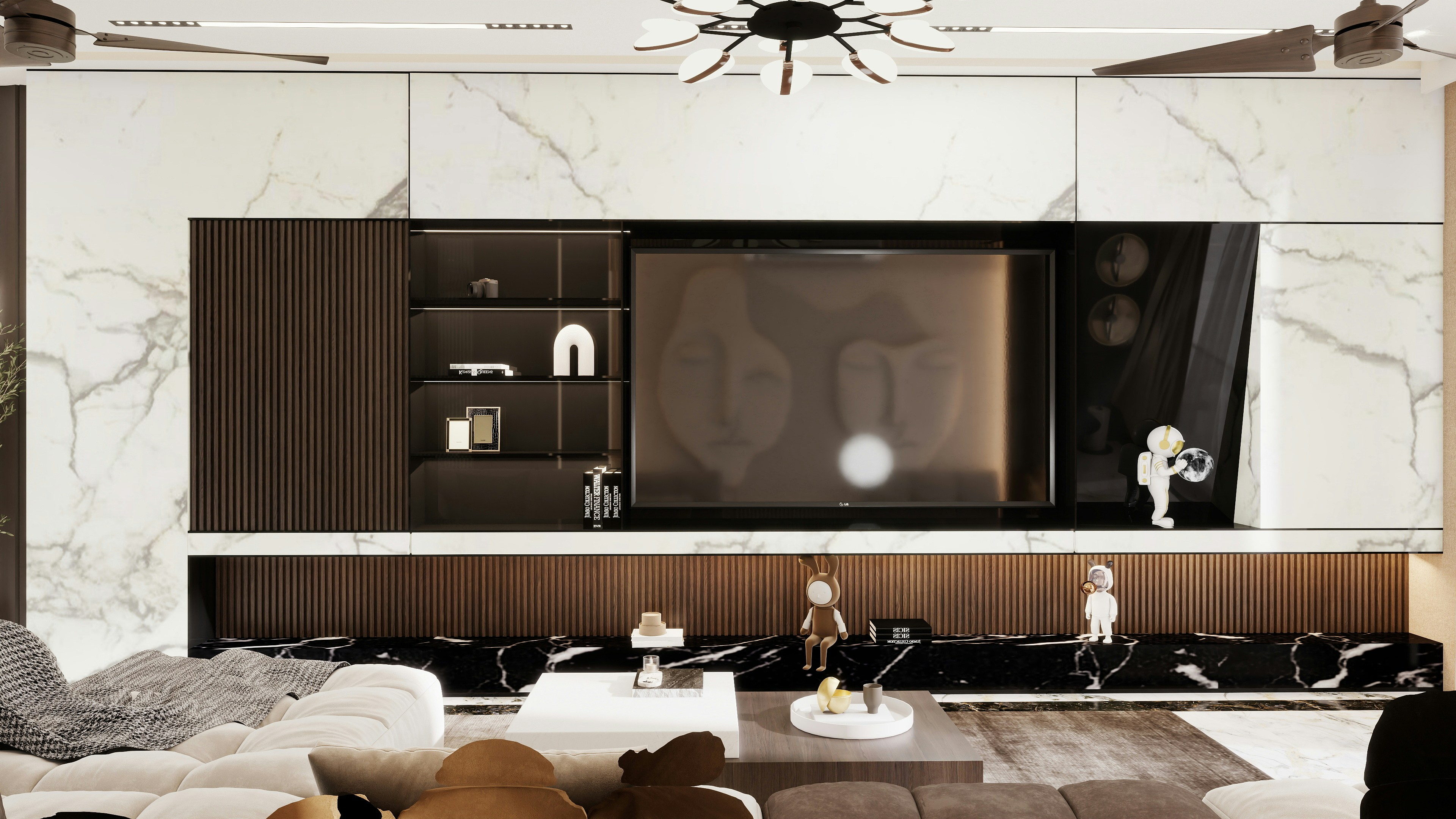 🏁 Conclusion: Which LED TV Brand Reigns Supreme? by TV Brands Modern living room with large television and marble accents