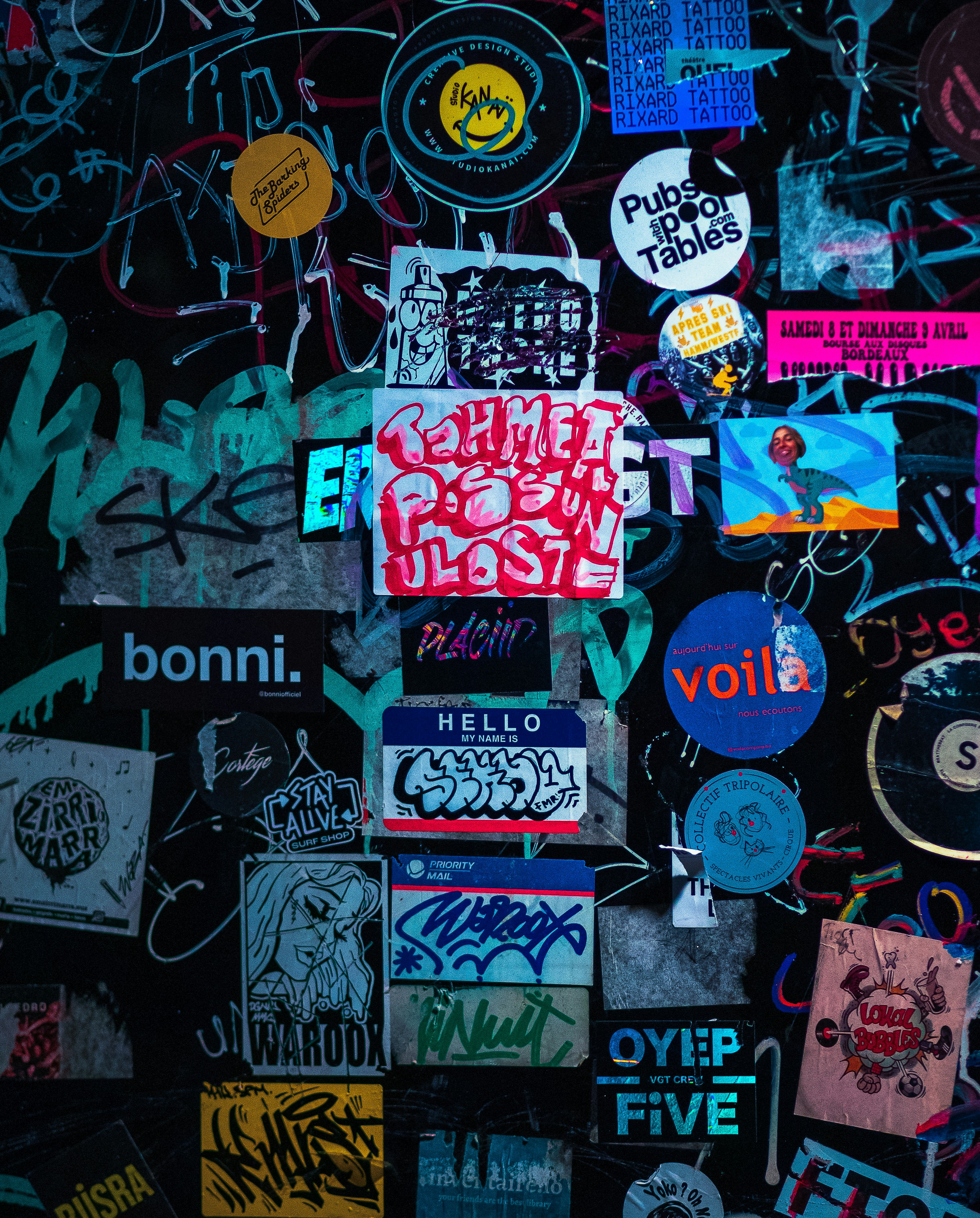 ❓ Frequently Asked Questions (FAQ) by TV Brands a wall covered in lots of different types of stickers